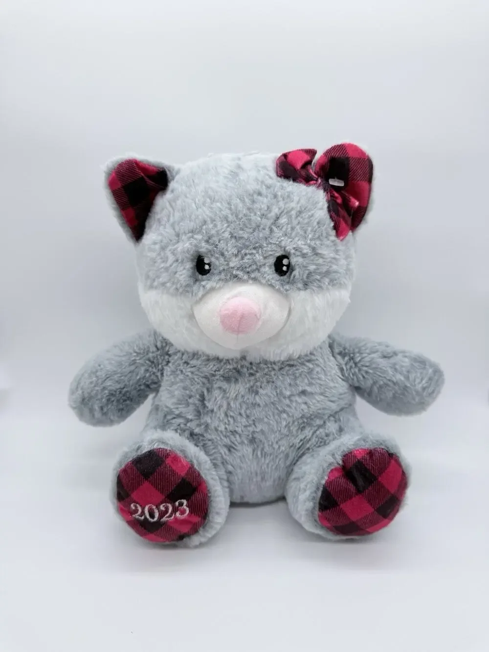 Petsmart 2023 Lucky the Gray Cat Squeaky Dog Toy Stuffed Animal Plush 12
